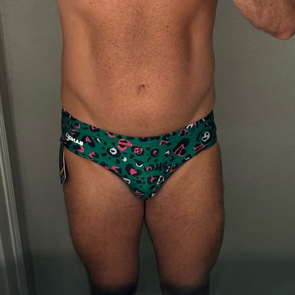 Bang! Miami Leopard Print Swim Briefs S - NWT